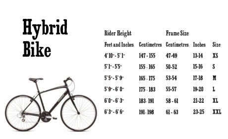 Hybrid Bicycle Sizing Guide 1