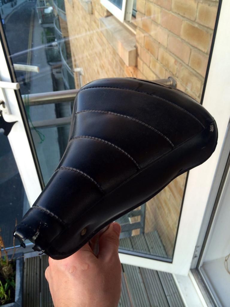 Vintage Black Brooks Leather Wide Ladies Saddle